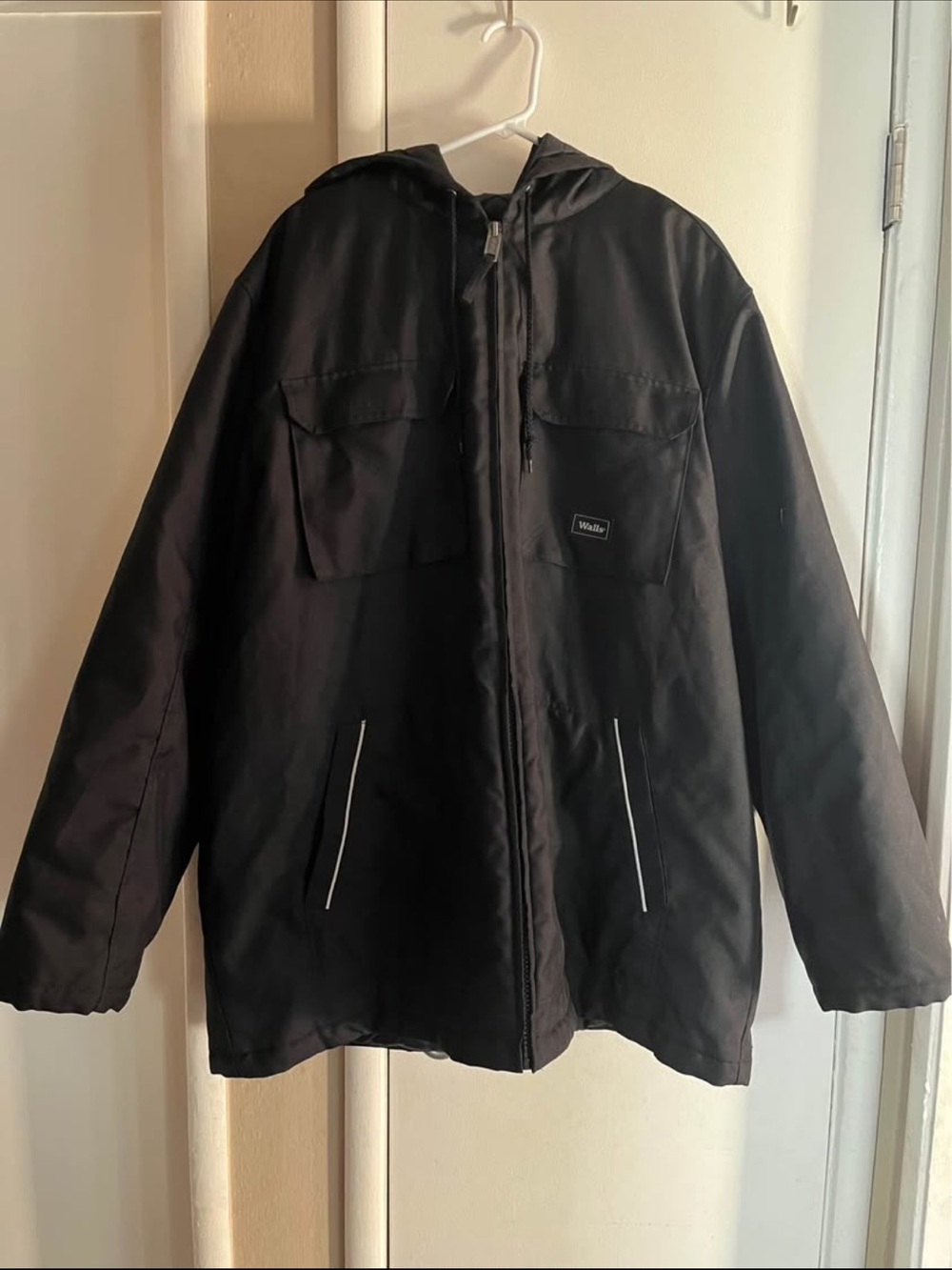 Walls Black Hooded Military Field Jacket